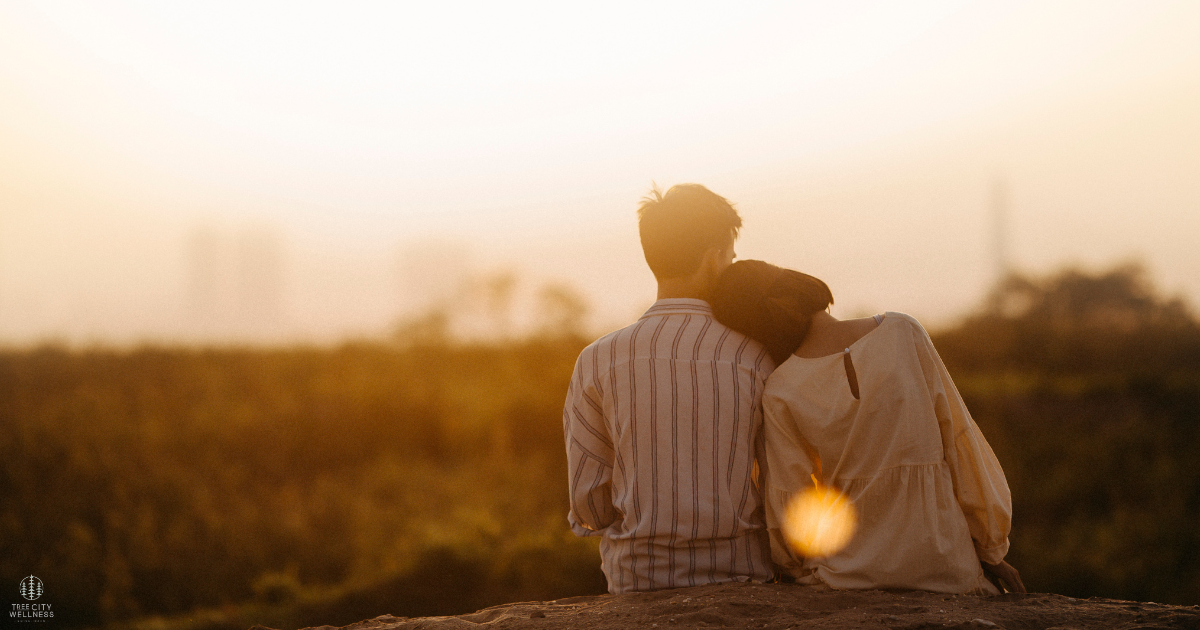 featured image of a couple in the sunset being vulnerable, article about vulnerability your relationship superpower