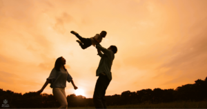 family playing together. heading image for blog post about healing from relational trauma and being a cycle breaker